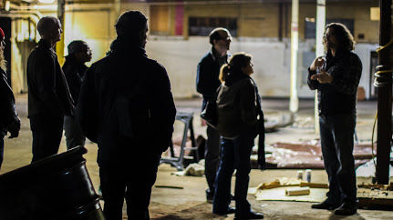 NUVO editors and staff with Big Car executive director Jim Walker in to-be-developed Tube Factory